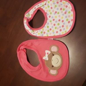 Gymboree baby bibs  set of 2. Pink, Never used. Like new.